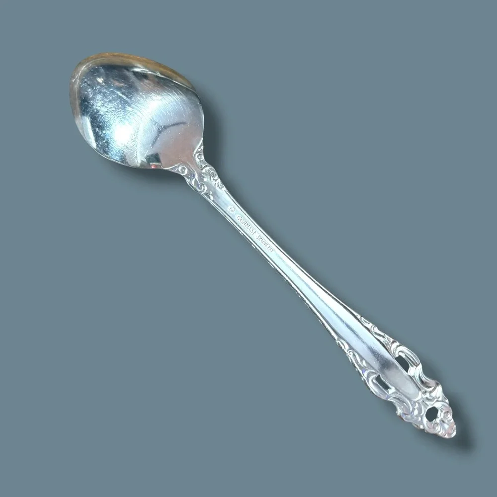 Gorham Pierced Baroque Stainless Teaspoon Glossy Flatware Silverware